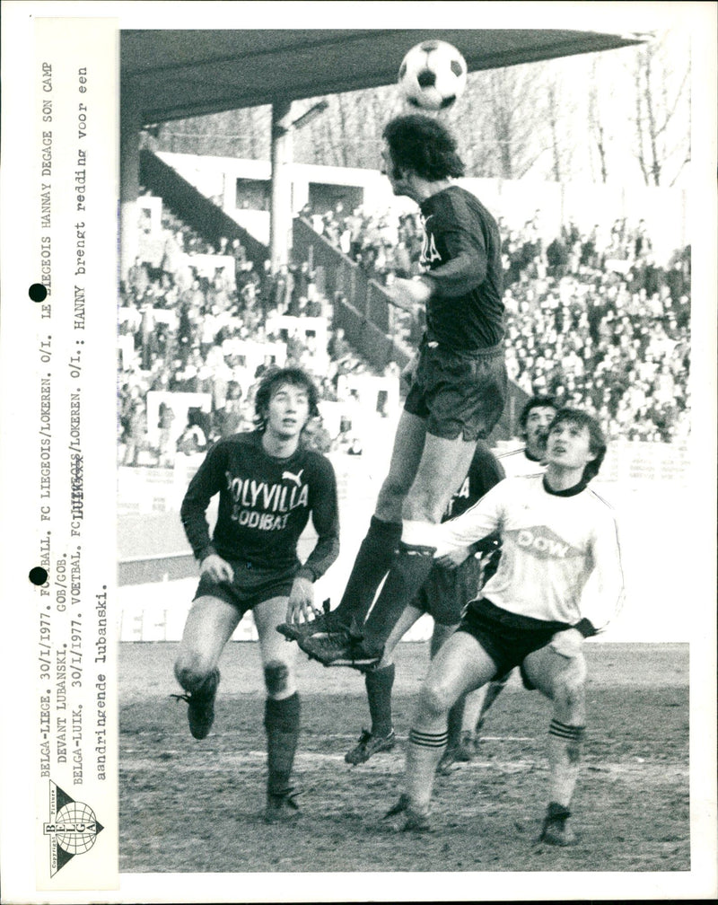 Football match: FC Luik vs. Lokeren - Vintage Photograph