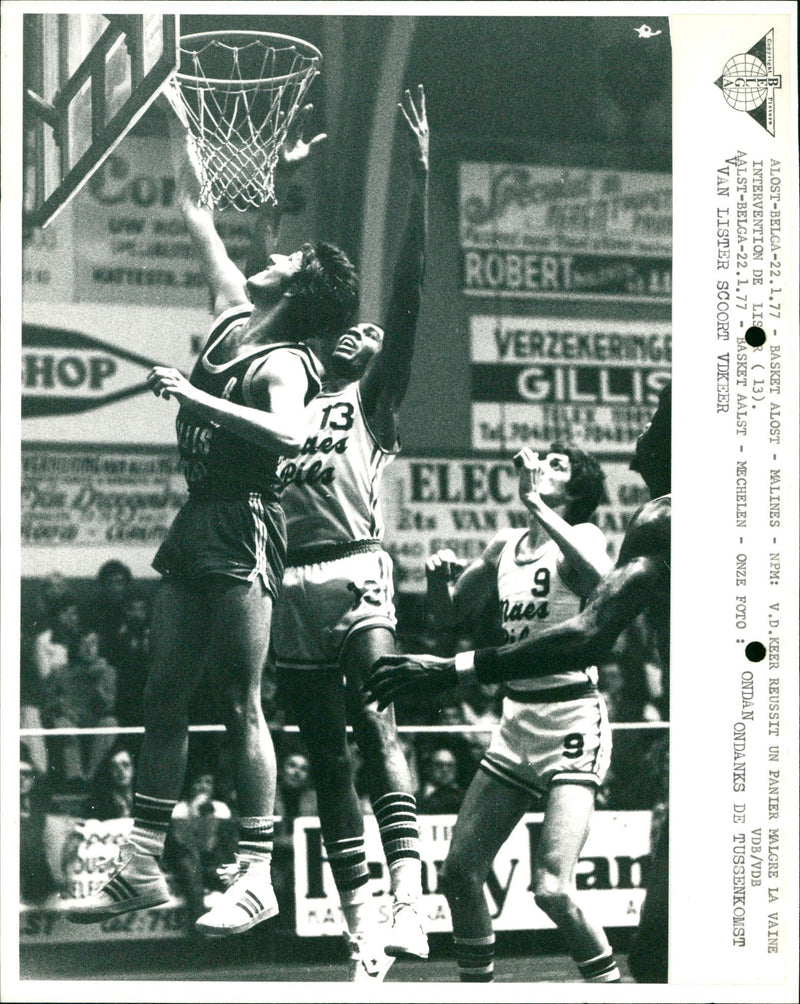 Basketball match: Aalst vs. Mechelen - Vintage Photograph