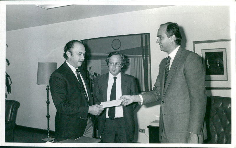 Luis Fernando Londoño Capurro right, Alvaro Araújo Noguera left - Vintage Photograph