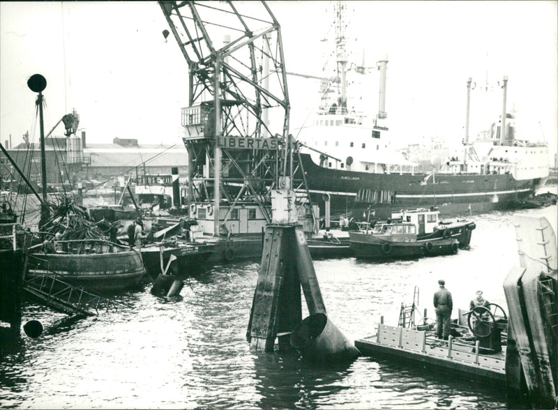 Tugboat explosion - Vintage Photograph