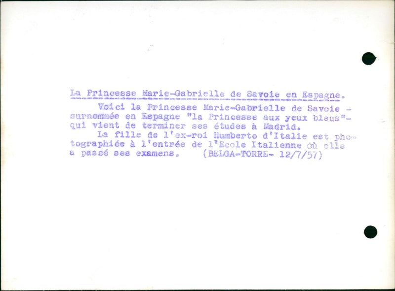 Princess Maria Gabrielle of Savoy. - Vintage Photograph