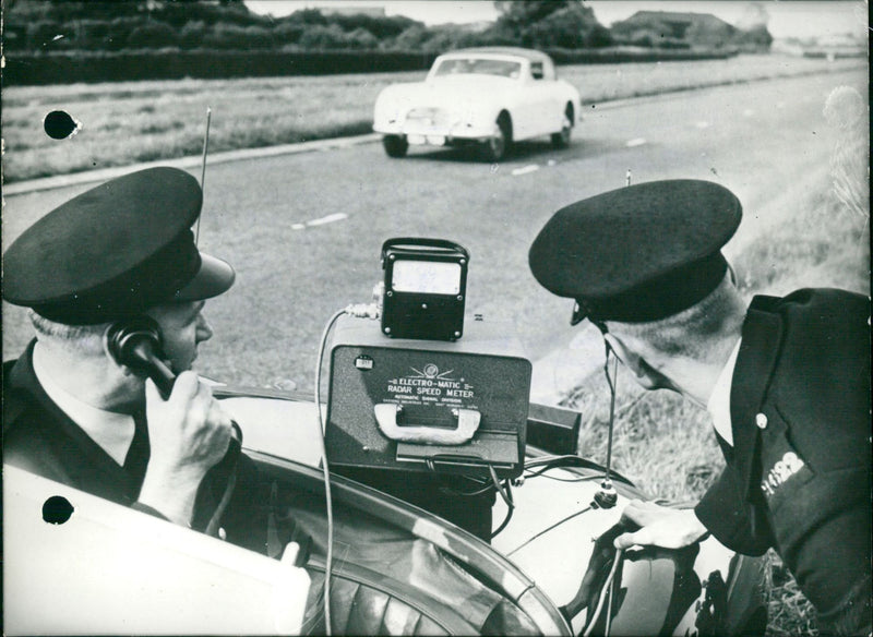 Speed control testing with the Electro-Matic in the UK. - Vintage Photograph