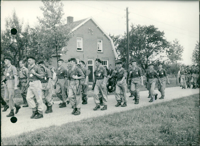 Military walking event in the Netherlands. - Vintage Photograph