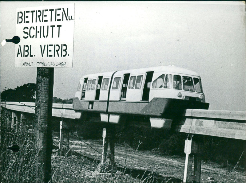 Reduced model of a single rail tram - Vintage Photograph