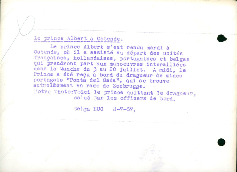 Prince Albert of Belgium in Ostend. - Vintage Photograph