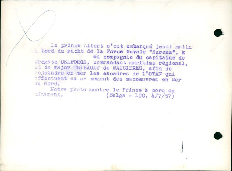 Prince Albert on board of a Navy yacht. - Vintage Photograph