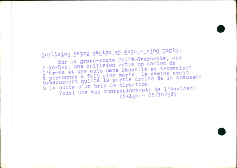 View of a car crash in the Netherlands - Vintage Photograph