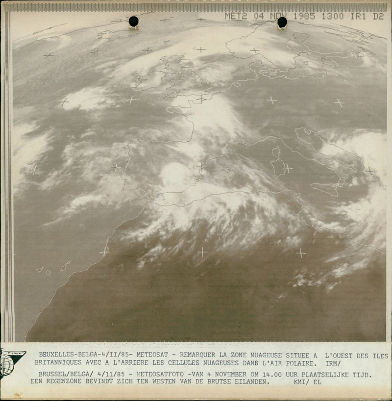 Satellite Weather photo 14:00 - Vintage Photograph