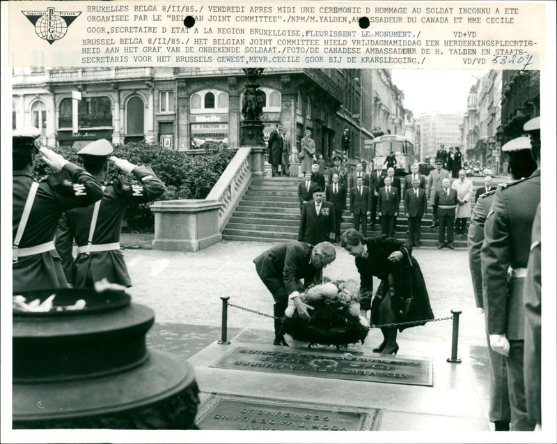 Tribute to the Unknown Soldier by the Belgian Joint Committee - Vintage Photograph