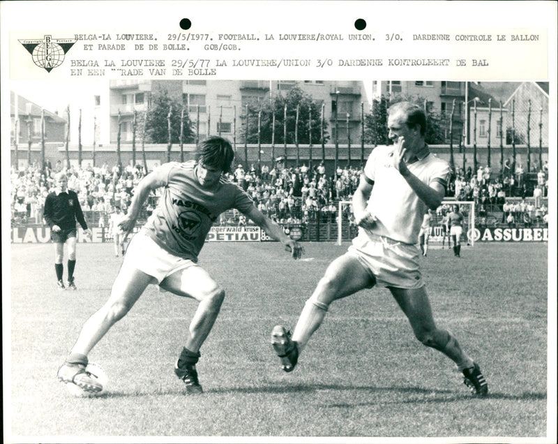 Football match: La Louviere vs Union. 3/0 - Vintage Photograph