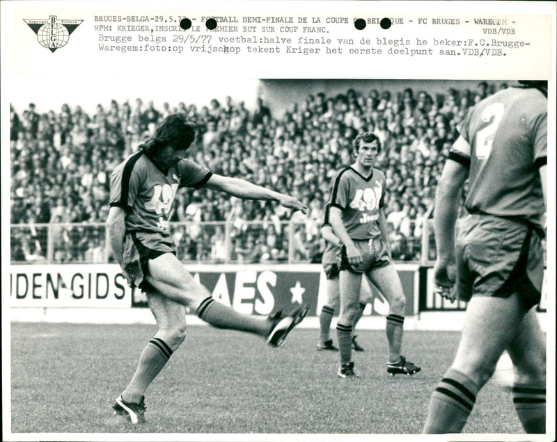 Football match: Semi-finals Belgian Cup, F.C. Brugge vs  Waregem - Vintage Photograph