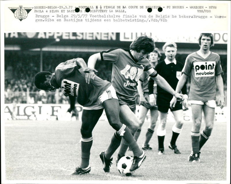 Football match: Semi-finals Belgian Cup, F.C. Brugge vs  Waregem - Vintage Photograph