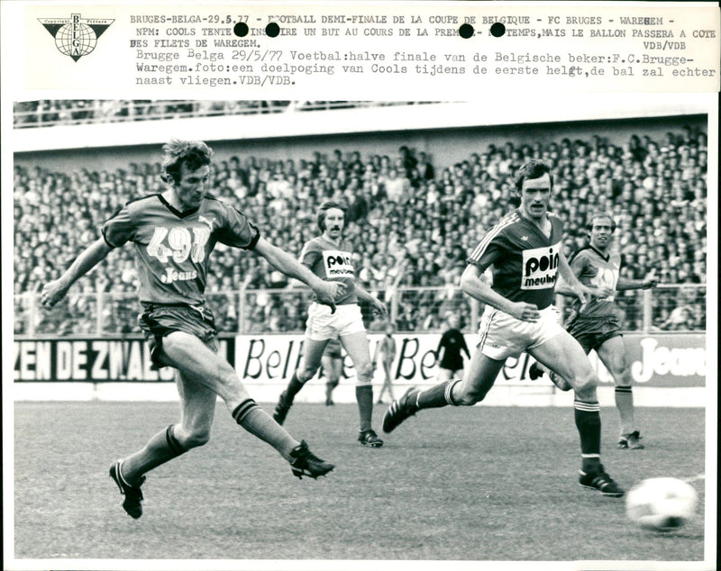 Football match: Semi-finals Belgian Cup, F.C. Brugge vs  Waregem - Vintage Photograph