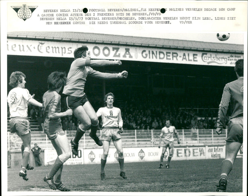 Belgian football: SK Beveren vs KV Mechelen - Vintage Photograph