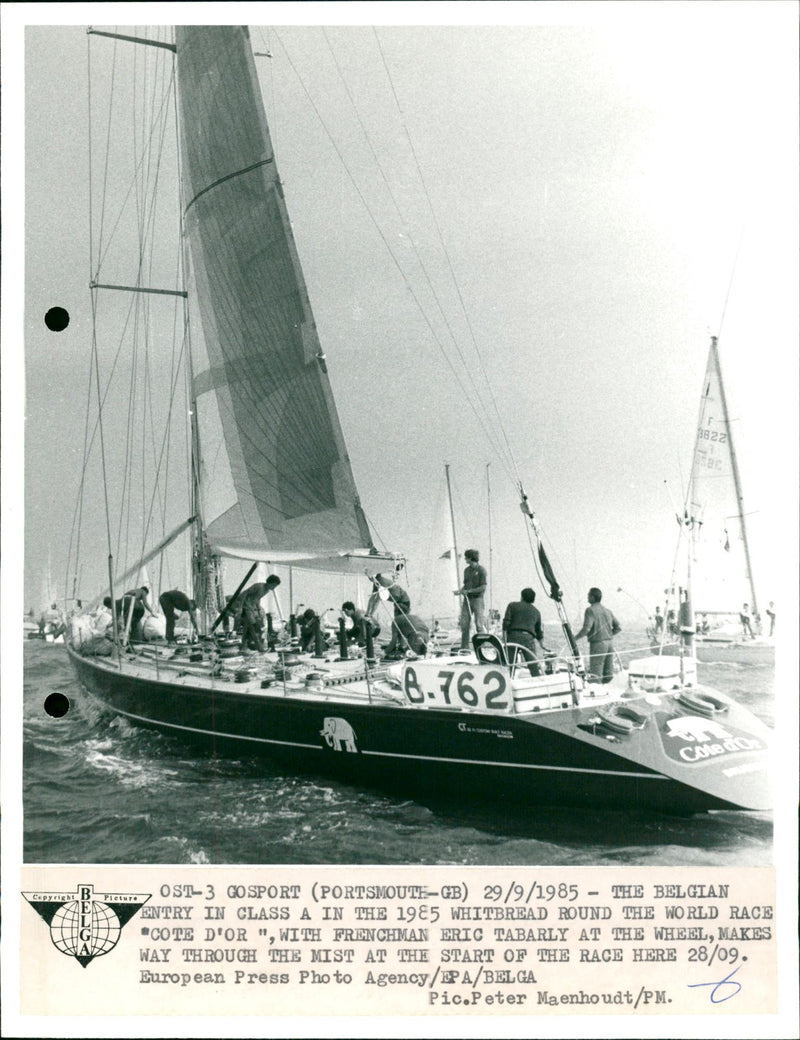 Belgian boat "Cote d'Or" in the Whitbread Round The World Race - Vintage Photograph