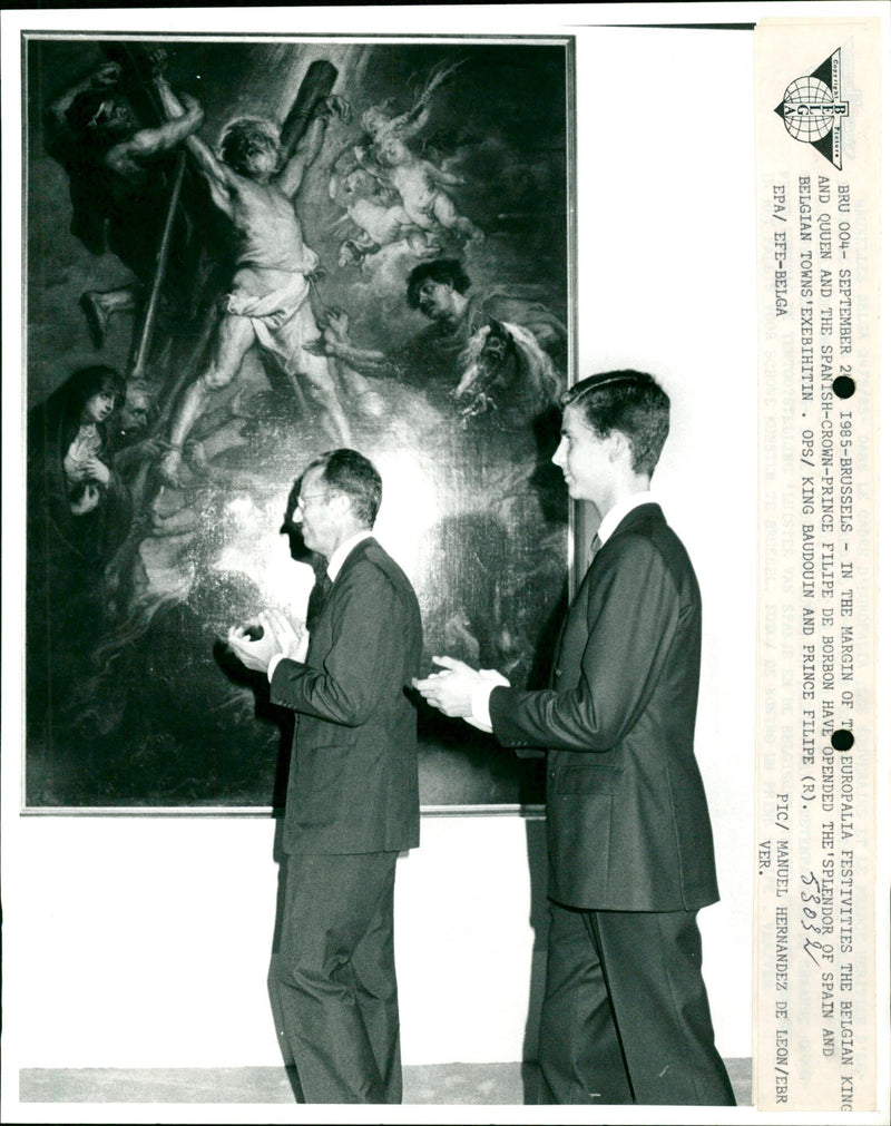 Prince Filipe, King Baudouin - Vintage Photograph