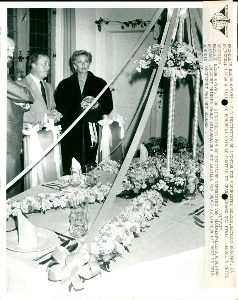 Princess Paola visits 'Groot- Bijgaarden' castle. - Vintage Photograph