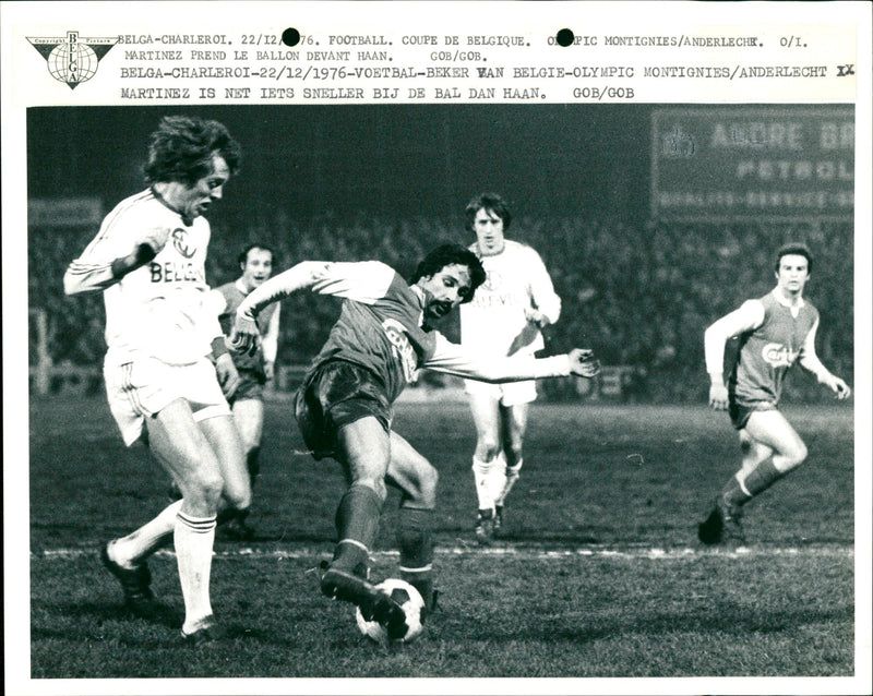 Belgian Cup Football: Olympic Montignies- RSC Anderlecht 0-1 - Vintage Photograph