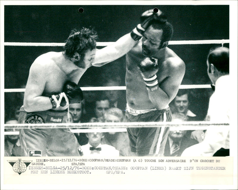 Boxing: Jean Pierre Coopman- Neville Mead - Vintage Photograph