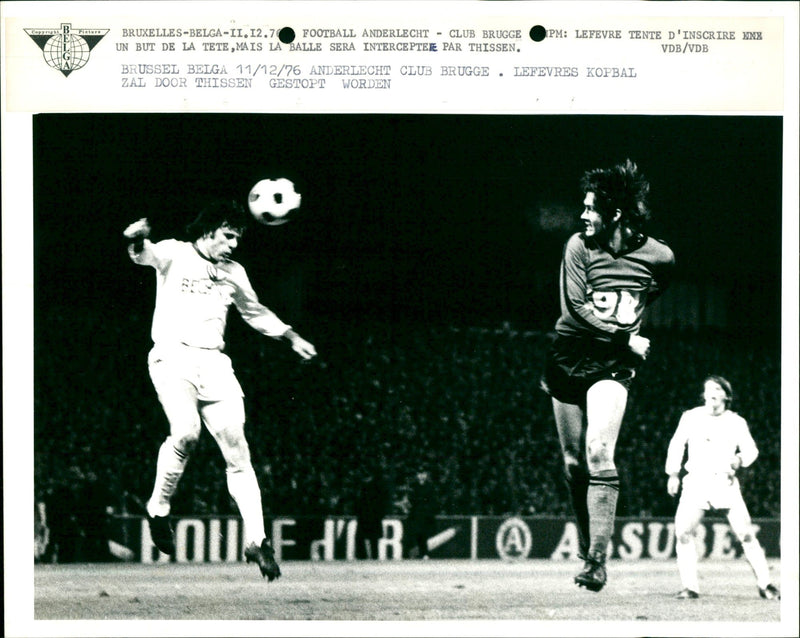 Belgian Football: RSC Anderlecht- Club Brugge - Vintage Photograph