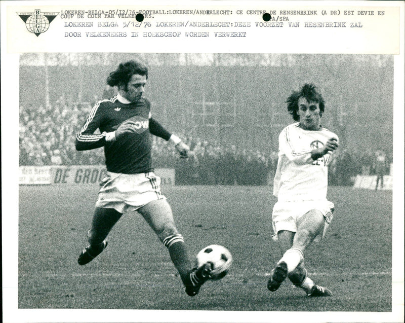 Belgian Soccer: KSC Lokeren vs RSC Anderlecht - Vintage Photograph