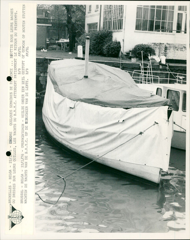 Black Rock Yacht Club are dry docking during the winter - Vintage Photograph