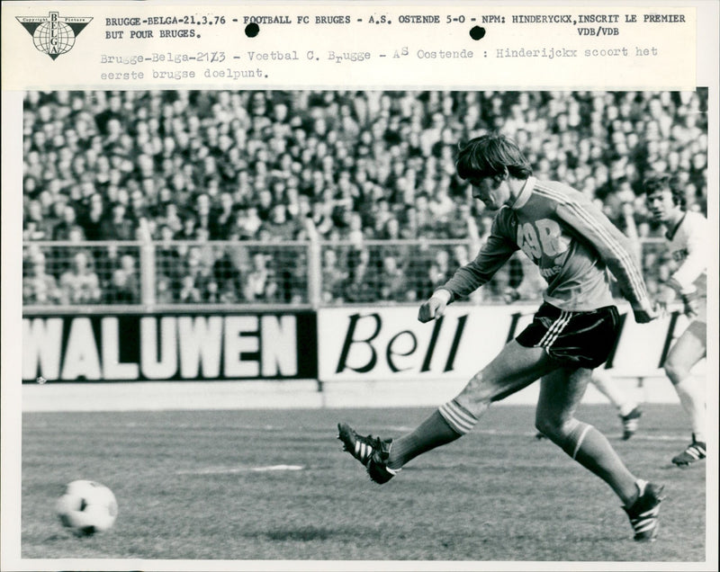 Belgian Football: Club Brugge- AS Oostende 5-0 - Vintage Photograph