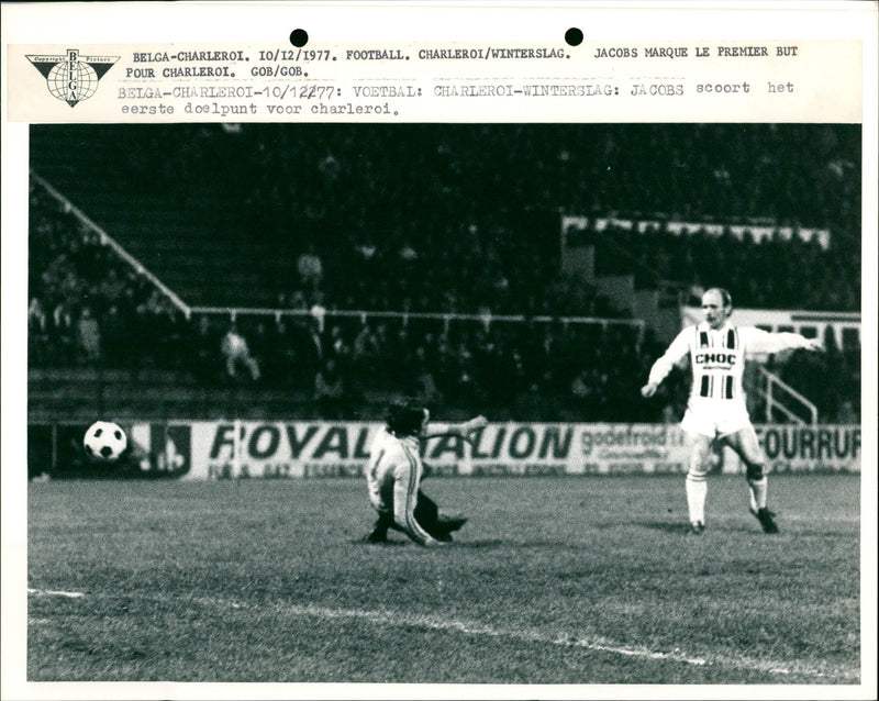 Football match: Charleroi vs Winterslag 2-0 - Vintage Photograph