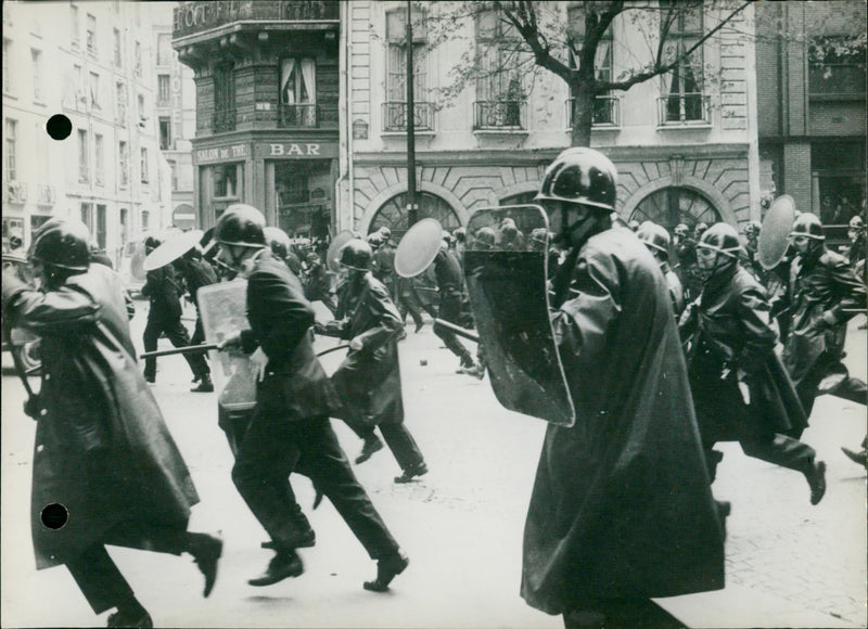 Student protest in Paris - Vintage Photograph