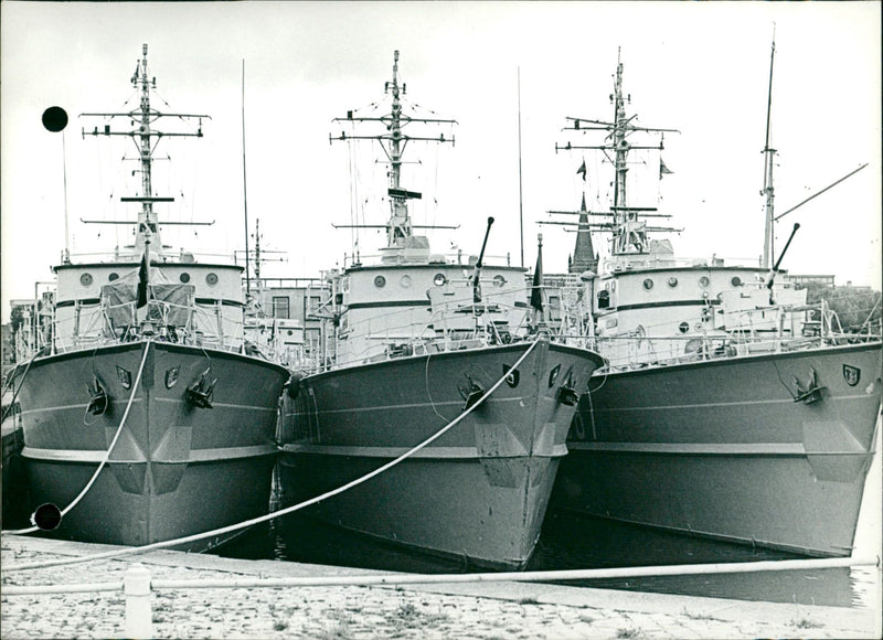 Three West German warships in Ostend - Vintage Photograph