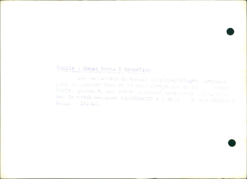 Two tennis players at the Davis Cup in Brussels '68 - Vintage Photograph