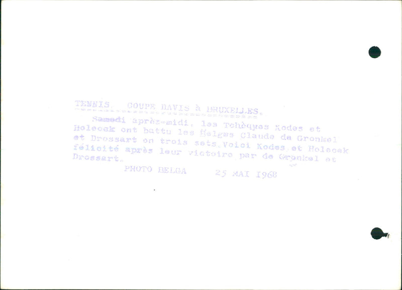 Kodes and Holecek congratulated by de Gronkel and Drossart. - Vintage Photograph