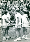 Kodes and Holecek congratulated by de Gronkel and Drossart. - Vintage Photograph