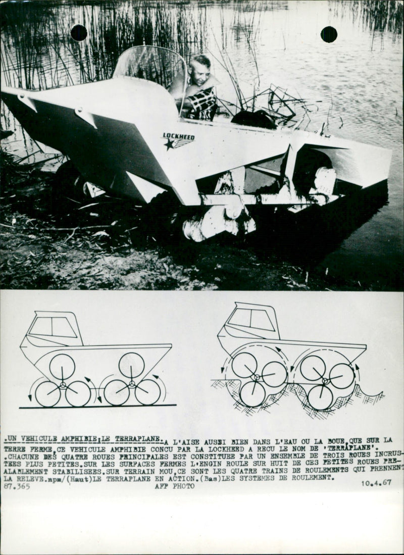 Technical details of the "Terraplane", an amphibious vehicle - Vintage Photograph