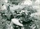 Aftermath of the deadly crash of French pilot Roby Weber - Vintage Photograph