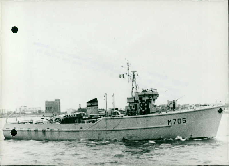 French ships in Antwerp - Vintage Photograph