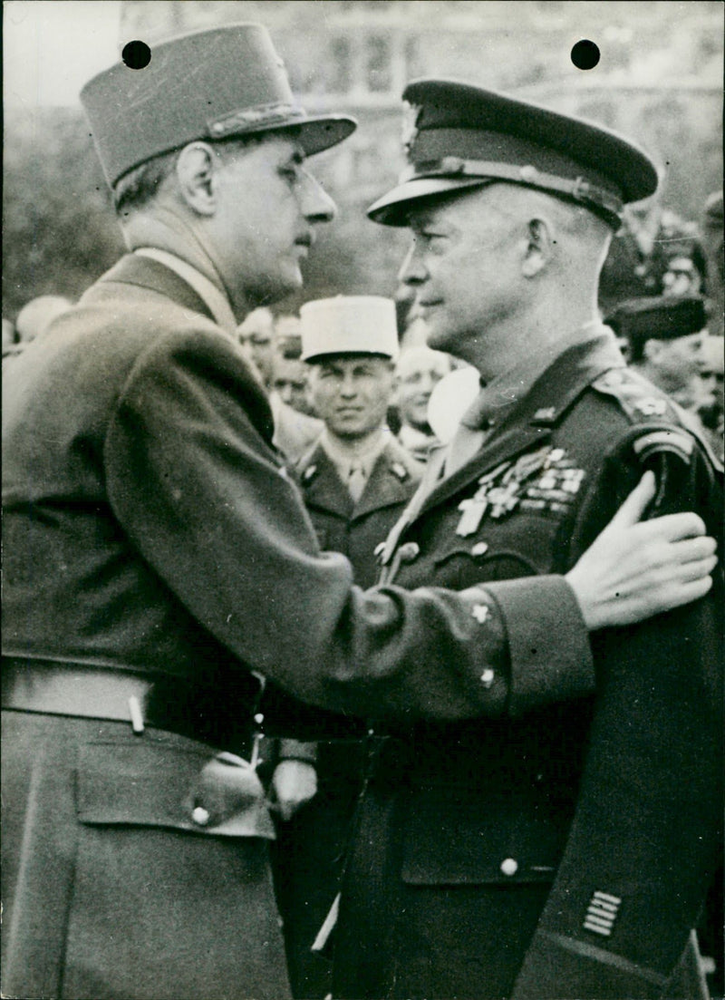 General Eisenhower and General de Gaulle - Vintage Photograph