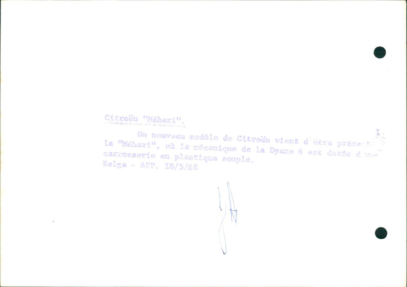 Citroën Méhari. - Vintage Photograph