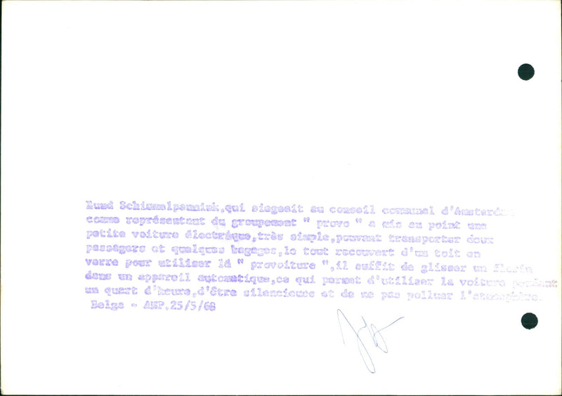 Electrical car. - Vintage Photograph