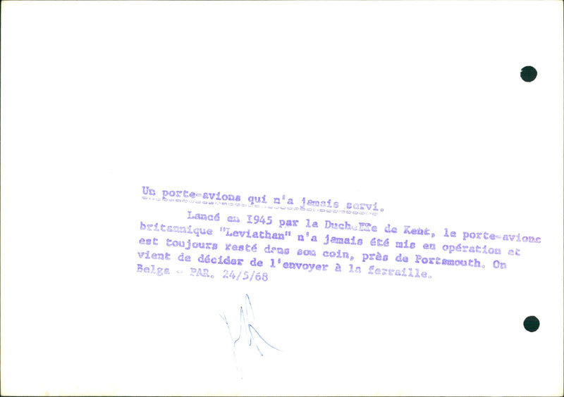 British aircraft carrier "Leviathan". - Vintage Photograph