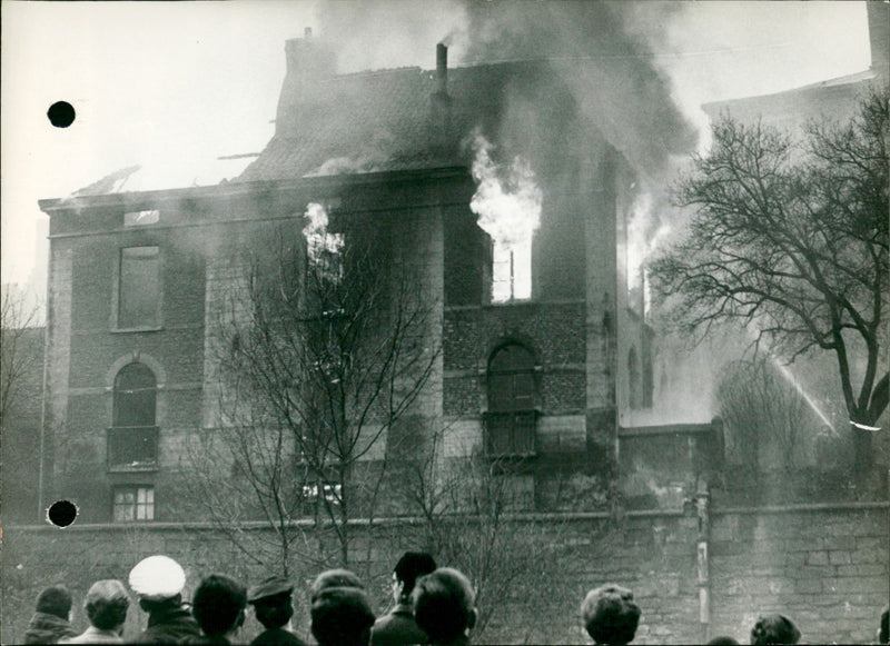 Fire at the University of Ghent - Vintage Photograph