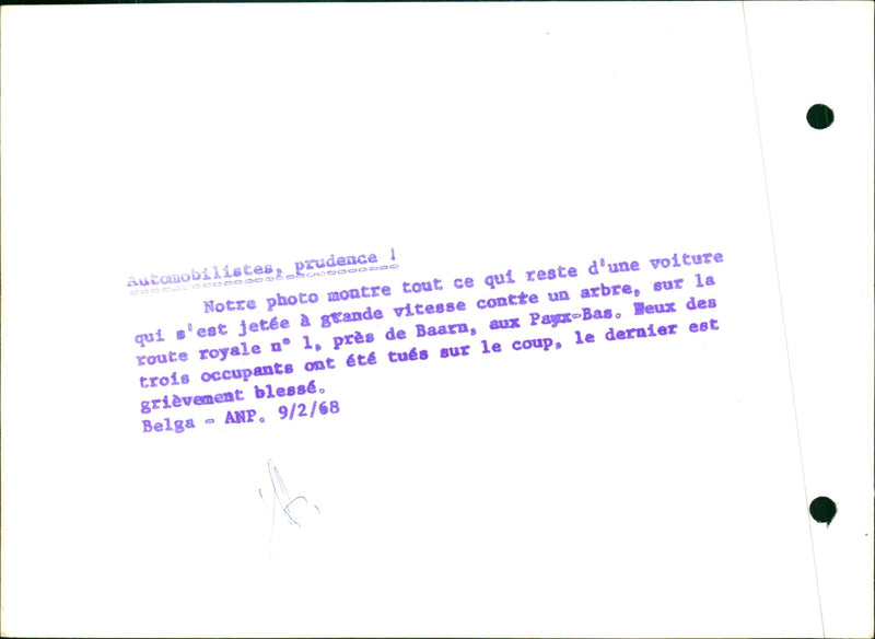 Aftermath of a heavy car crash - Vintage Photograph