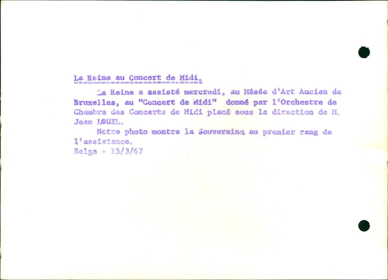 The Queen at the Noon Concert - Vintage Photograph