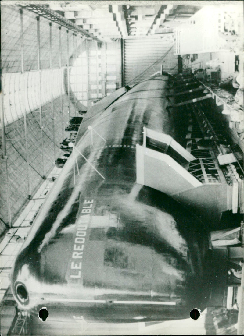 First nuclear propelled submarine "Le Redoutable". - Vintage Photograph