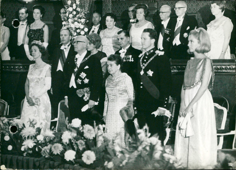 Queen Fabiola, Urho Kekkonen, Sylvi Salome Uino, King Baudouin, and Princess Paola - Vintage Photograph