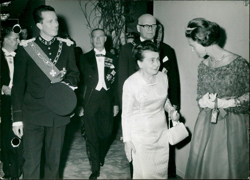 Prince Albert and Princess Paola arriving at a gala - Vintage Photograph