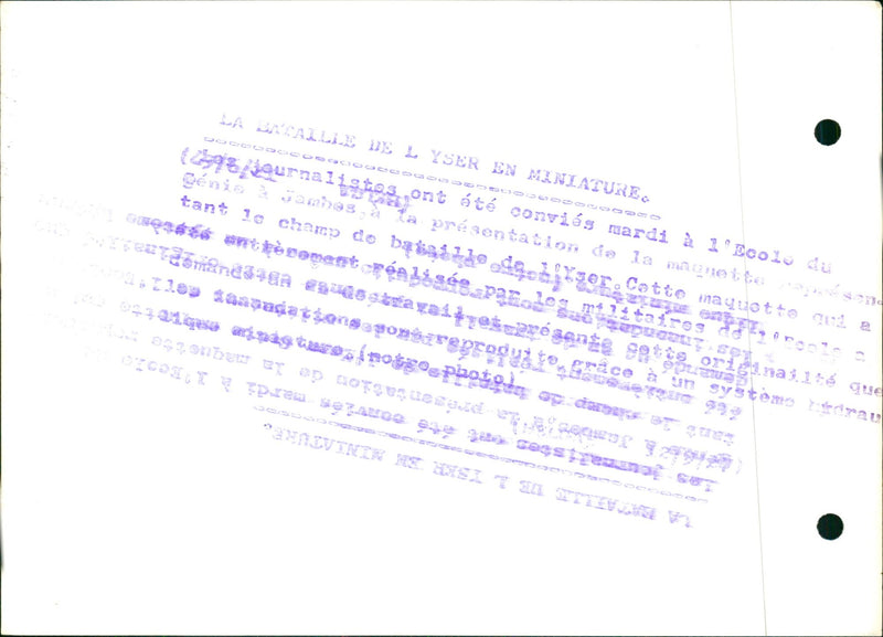 Model of the battle of the Battle of the Yser. - Vintage Photograph