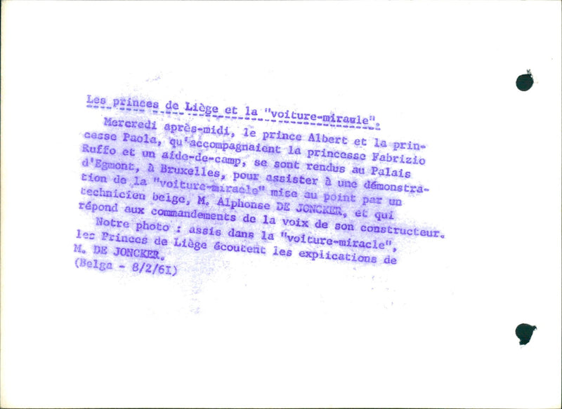 Prince Albert and Princess Paola, Princess Fabrizio Russo, - Vintage Photograph