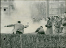 Fight in Brussels between students and police. - Vintage Photograph