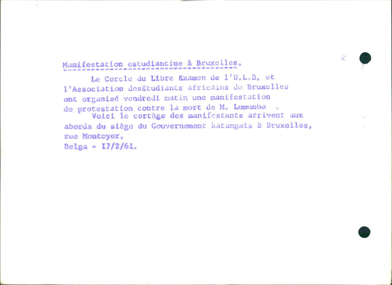 Student demonstration in Brussels - Vintage Photograph